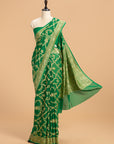 Green Kadwa Jaal Georgette Saree