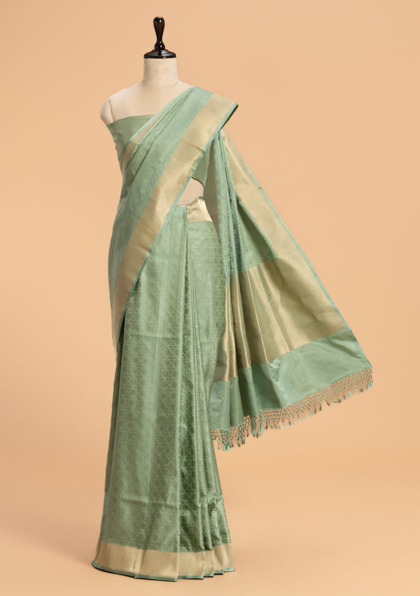 Sea Green Tanchoi Silk Saree