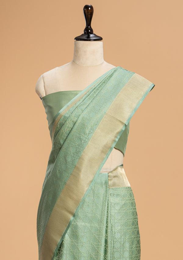 Sea Green Tanchoi Silk Saree