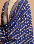 Royal Blue Kadwa Silk Dupatta