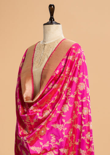 Pink Kadwa Silk Dupatta