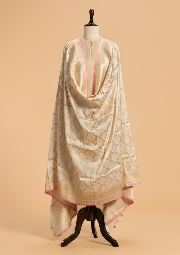 Off-White Kadwa Silk Dupatta