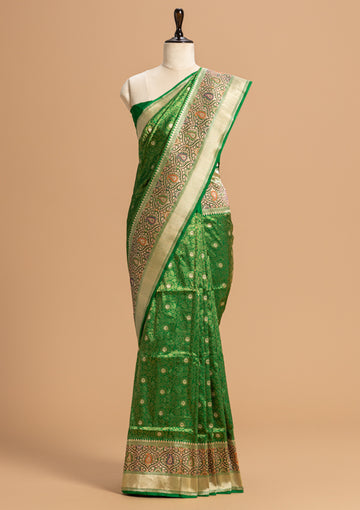 Green Brocade Silk Saree