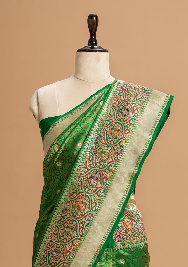 Green Brocade Silk Saree