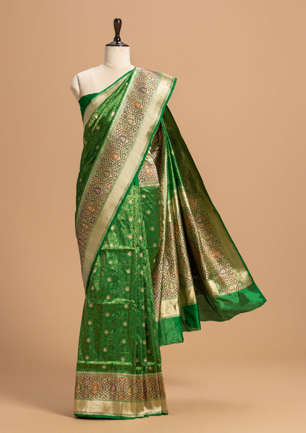 Green Brocade Silk Saree