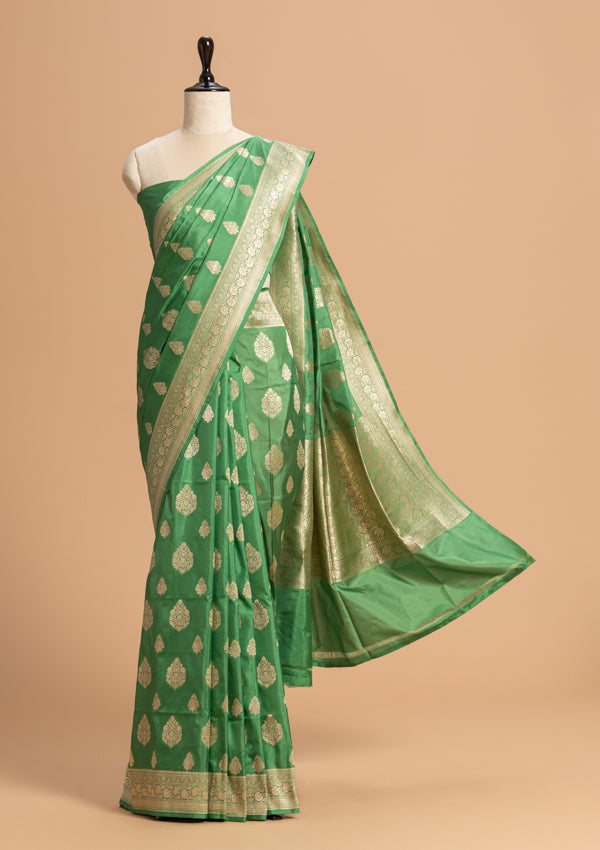 Green Jamdani Silk Saree