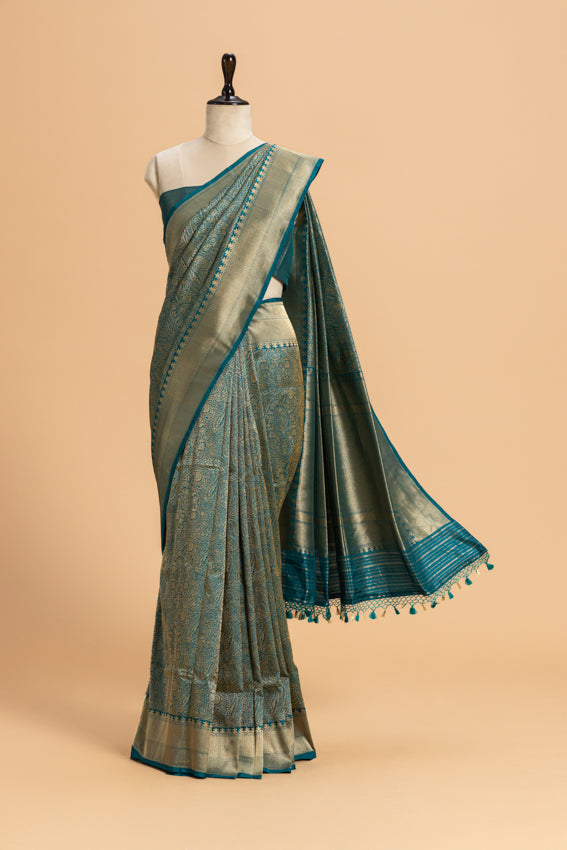 Peacock Brocade Silk Saree