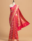 Pink Jamdani Silk Saree