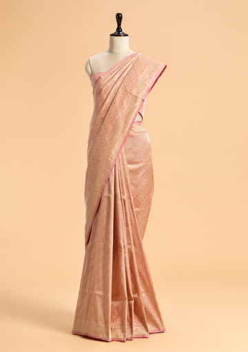 Light Pink Brocade Silk Saree