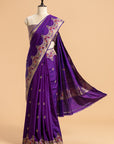 Purple Meenakari Butta Silk Saree