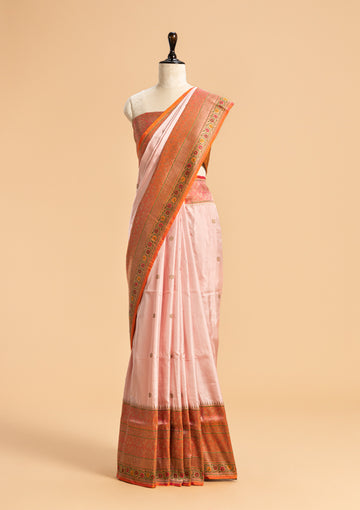 Light Pink Kadwa Butta Silk Saree