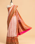 Light Pink Kadwa Butta Silk Saree