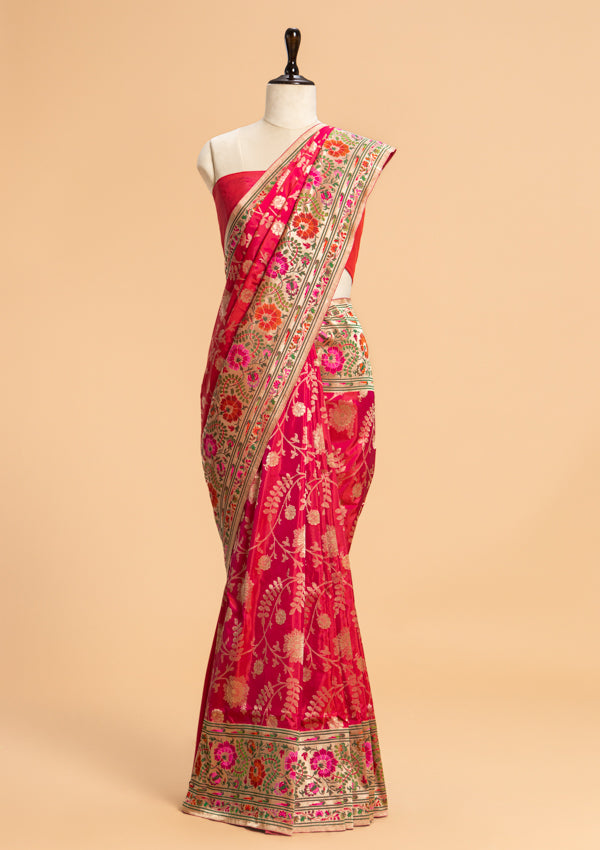 Rani Pink Paithani Silk Saree