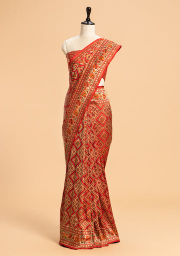 Red Patola Silk Saree