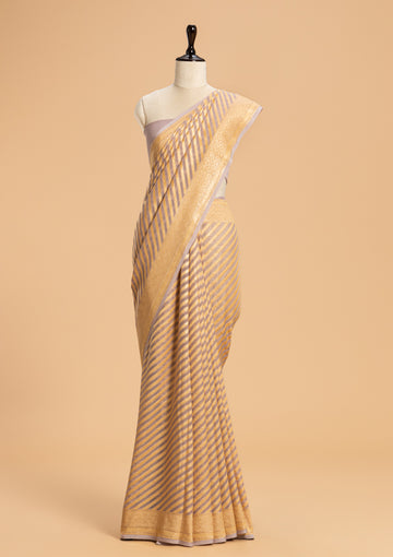 Mauve Jamdani Georgette Saree