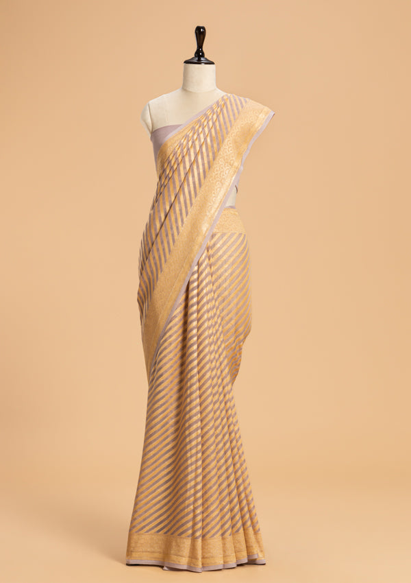 Mauve Jamdani Georgette Saree