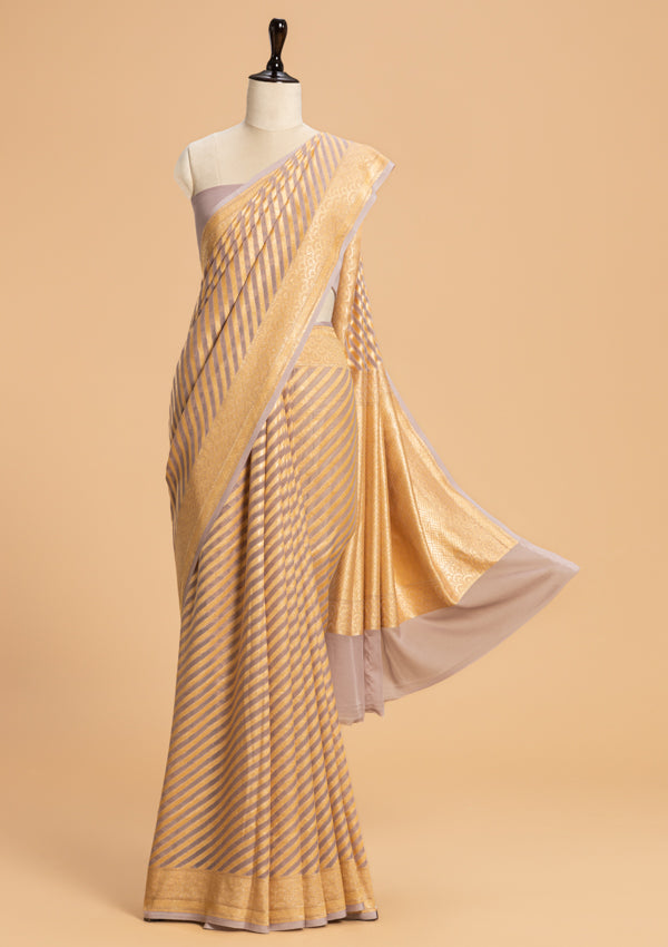Mauve Jamdani Georgette Saree