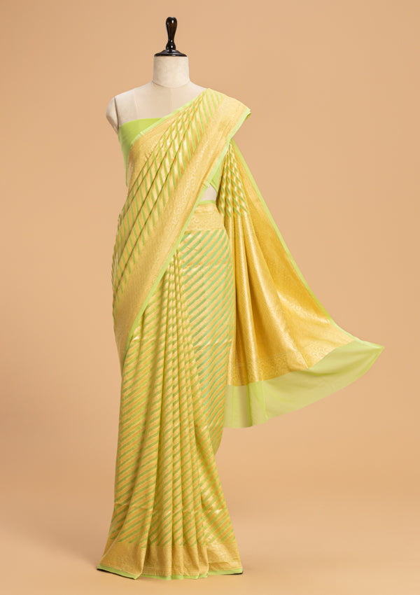 Light Green Jamdani Georgette Saree