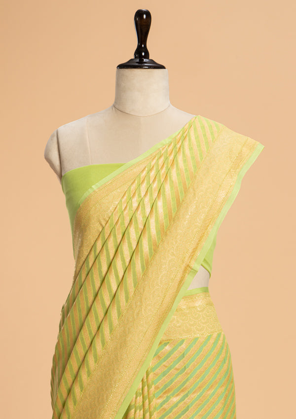 Light Green Jamdani Georgette Saree